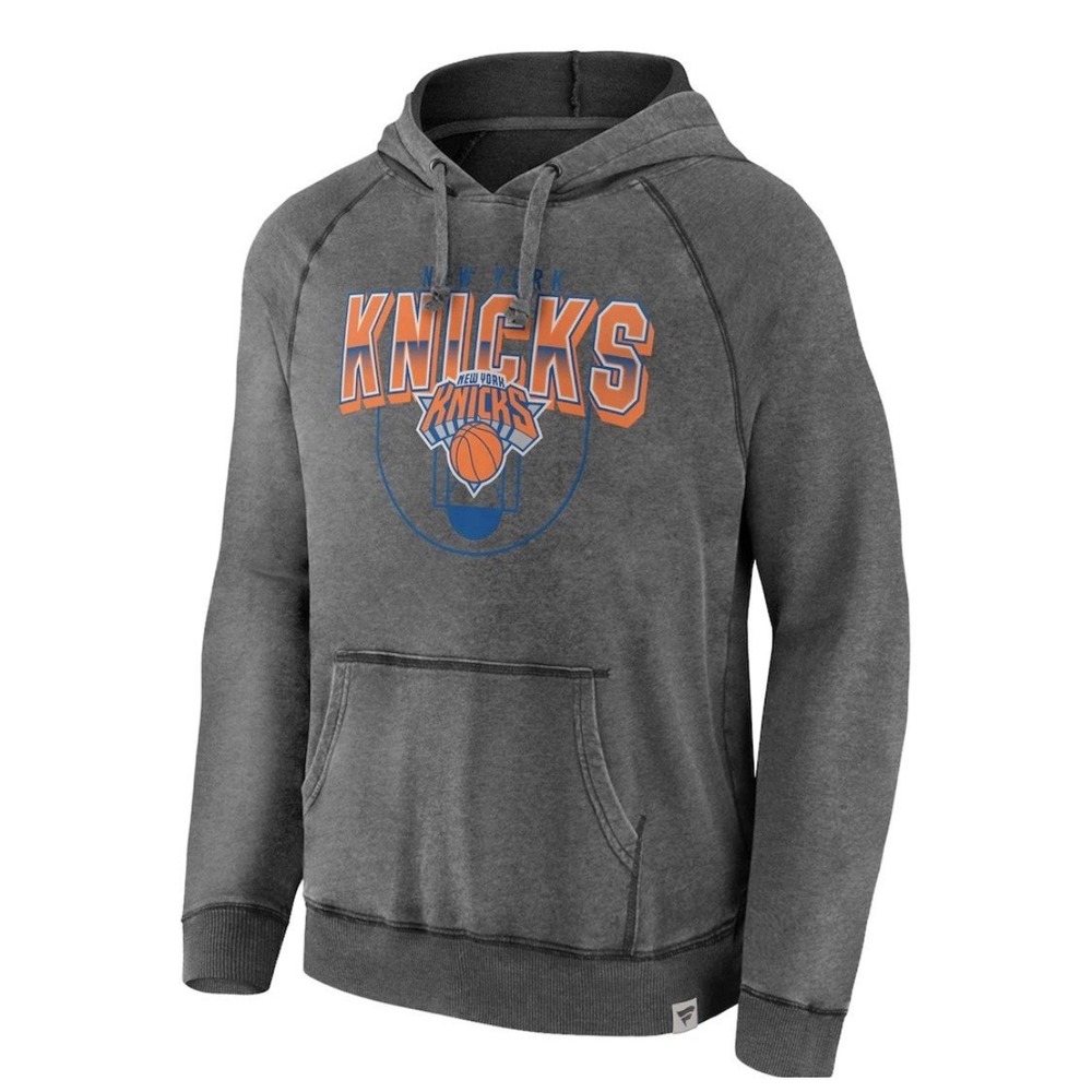 Fanatics‎ New York Knicks gray true classics vintage snow Wash Raglan Hoodie XL